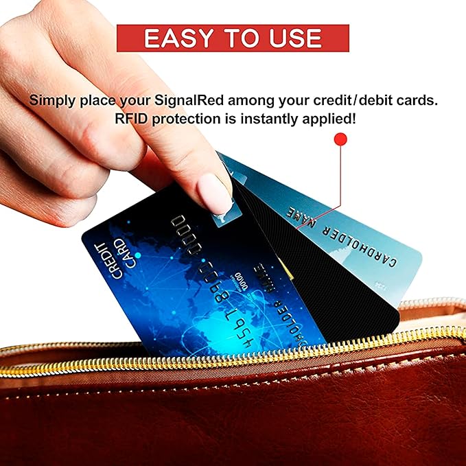 SaiTech IT 10 Pack RFID Blocking Card, One Card Protects Entire Wallet Purse, NFC Contactless Bank Debit Credit Card Protector ID ATM Guard Card Blocker–(Black)