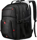 50L Travel Backpack, 17 inch Laptop Backpack for Men, Extra Large Sturdy TSA Friendly with USB Port College School Rucksack Bag Gifts for Him Men Women, Black