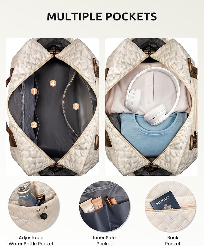 Girls/Kids Initial Duffle Bag with Shoe Compartment, Kids Personalized Travel Bags with Makeup Bag for Women with Trolley Sleeve & Wet Pocket, Gifts for Teenage Girl(Letter E)