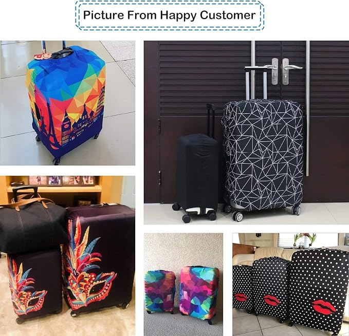 Explore Land Travel Luggage Cover Suitcase Protector Fits 27-30 Inch Case (Polkadot, L)