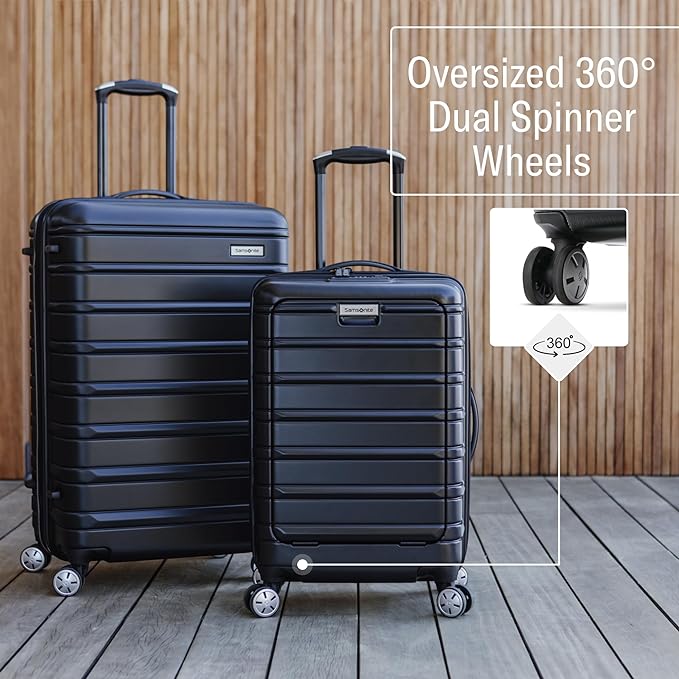 Samsonite Omni 2 28-Inch Large Checked Hardside Luggage with 360° Spinner Wheels - Scratch Resistant Hardshell - TSA Lock - Expandable Polycarbonate Shell for Lightweight Travel - Artic Silver