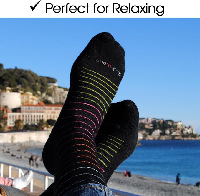 Cotton Compression Socks for Women & Men. 15-20 mmHg Support Knee-High Color Dots M/L