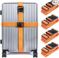 Luggage Straps for Suitcases TSA Approved, Travel Belt Suitcase Belt, Suitcase Straps TSA Approved, Luggage Belt Strap TSA Approved, Travel Straps for Luggage, Luggage Band Bag Straps, Orange