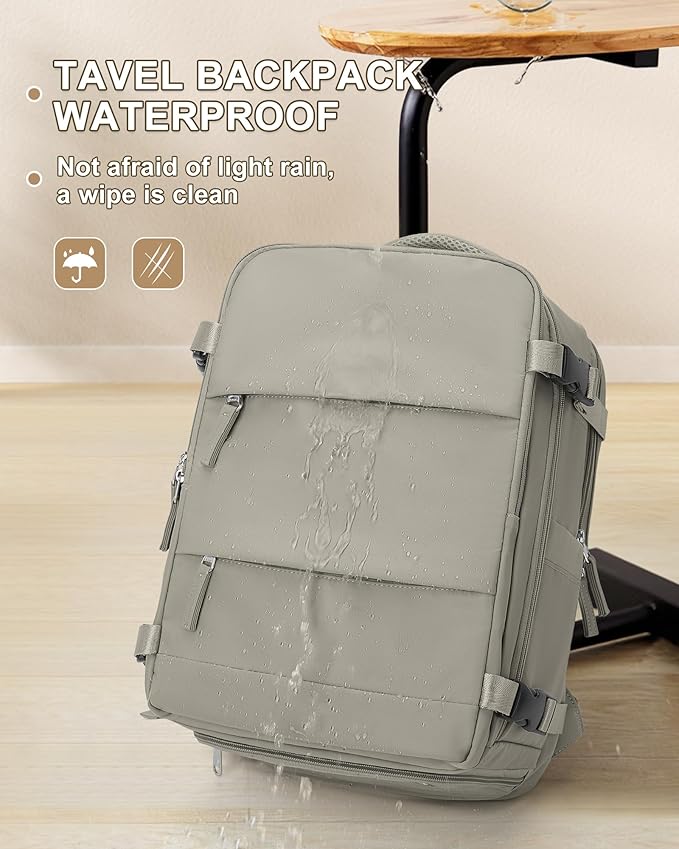 coowoz Large Travel Backpack Carry On for Women Man Waterproof Gym Backpacks with Laptop Compartment Mochila de Viaje Teacher Personal Item Backpack Rucksack Airplane Accessories Must Haves(Brown)