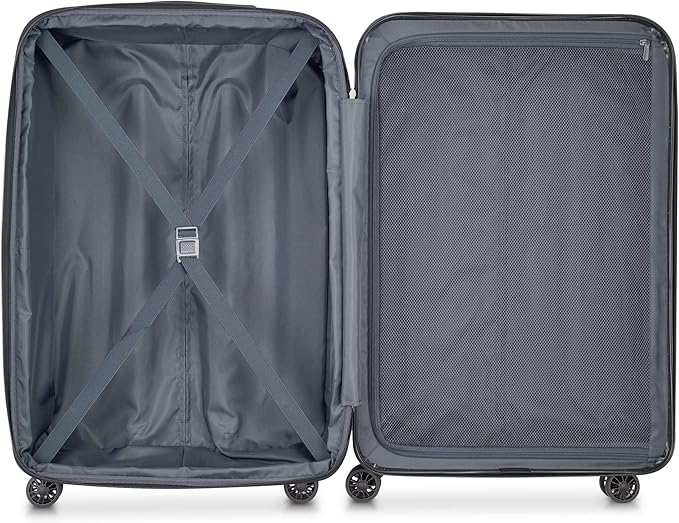 DELSEY PARIS Helium Aero Hardside Expandable Luggage with Spinner Wheels, Black, Checked-Medium 24 Inch