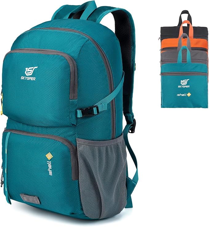 SKYSPER Lightweight Packable Backpack - 30L Hiking Daypack with Wet Pocket Foldable Travel Carry-on Backpack for Women Men