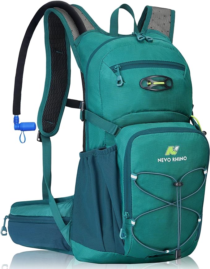 N NEVO RHINO Hydration Backpack, 18L Multipurpose Hiking Backpack with 3L Water Bladder, Water Backpack Insulated Hydration Pack Ideal for Hiking and Cycling