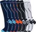 Compression Socks for Women Men Circulation Knee High 8 Pairs for Nurses, Running, Travel, Athletic