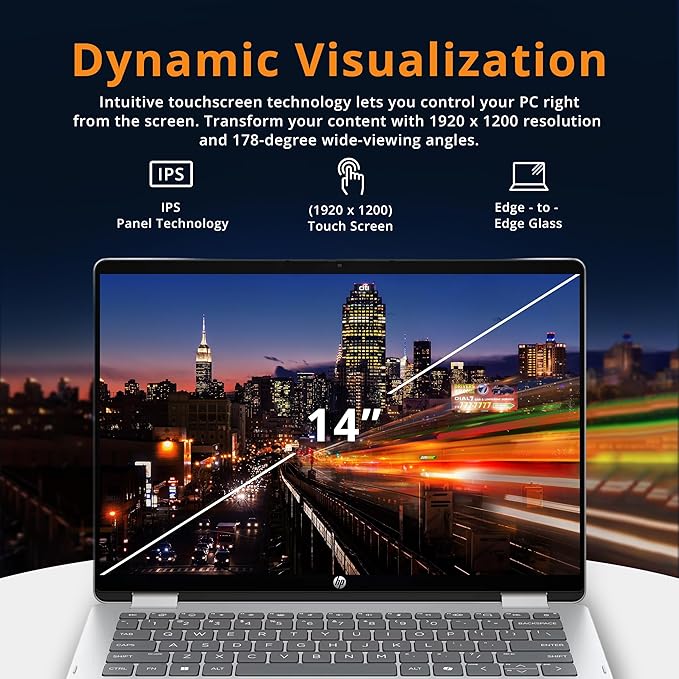 HP OmniBook 5 Flip 2-in-1 14" 2K Touchscreen Laptop, Intel 7 150U, 16GB LPDDR5, 672GB Storage(512GB SSD+160GB Docking Station Set), Intel Graphics, Backlit Keyboard, Wi-Fi 6E, Windows 11, Silver