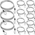 12 Pack Security Cable Luggage Lock with Loops 4ft 3mm Braided Steel Coated Bike Cable Wire Double Loop Anti Theft Safety for U Lock, Padlock and Disc Lock
