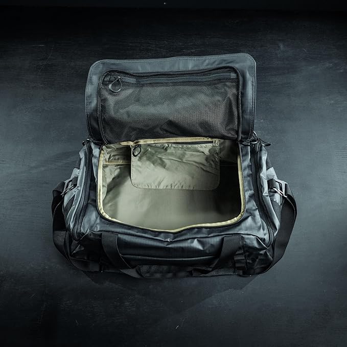 Eberlestock Hyllus Duffel Bag for Men - Durable, Water-Resistant, Small Men's Duffle Bag with Zipper Pockets, Ideal for Travel & Gym, Tactical Gear Bag, Hunting, Fishing, Camping - Military Green, 45L