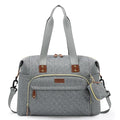 Tuwubi Diaper Bag Tote,Baby Diaper Bag with Pacifier Case Large Travel Diaper Tote Caddy for Mom and Dad Multifunction Large Baby Bag - M-Light Grey