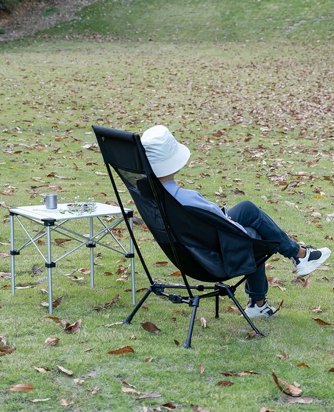 iClimb Ultralight Compact Camping Folding Beach Chair with Anti-Sinking Large Feet