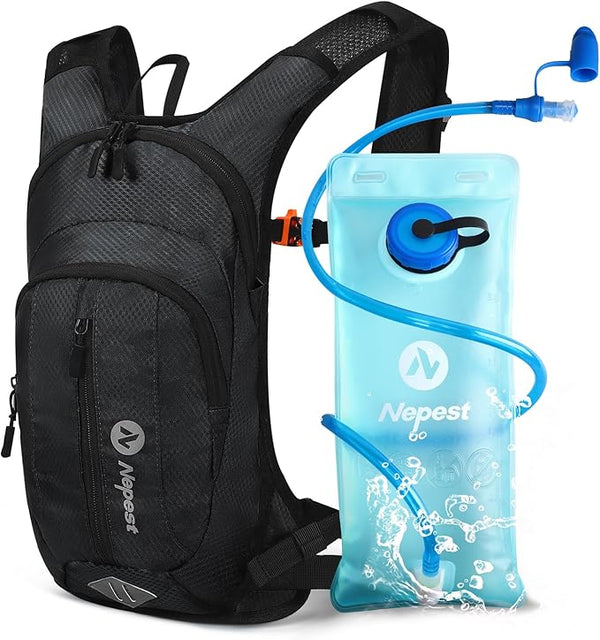 Nepest Hydration Pack Backpack for Women & Men, Lightweight Water Backpack with 2L Water Bladder for Hiking Cycling Running Biking
