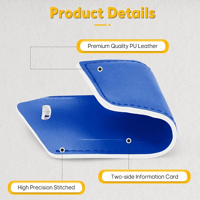 Travelambo Luggage Tags for Suitcases Faux Leather Privacy Protection 16 Pack Bag Tags Travel Accessories Essential, Fresh Blue