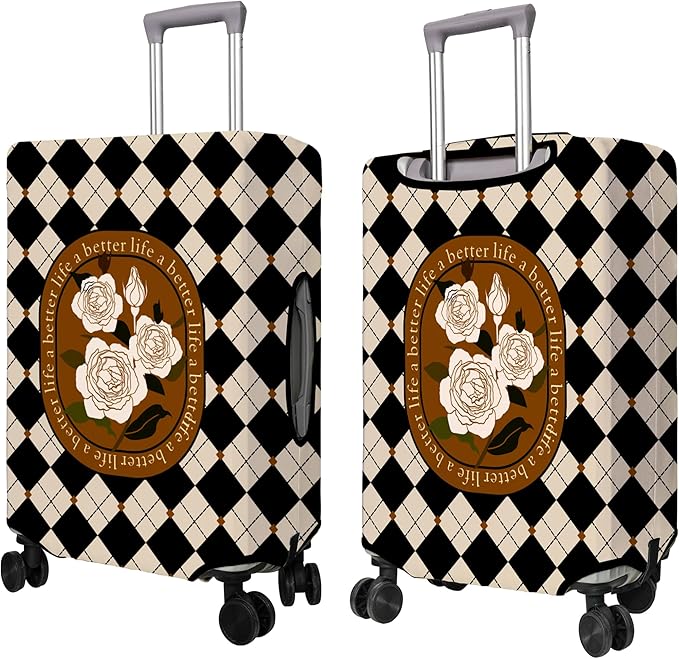 Travel Luggage Cover Suitcase Protector Fits 18-32 Inch Wheel Covers PatternedTravel Related Items Flower Luggage Protector Elastic XL