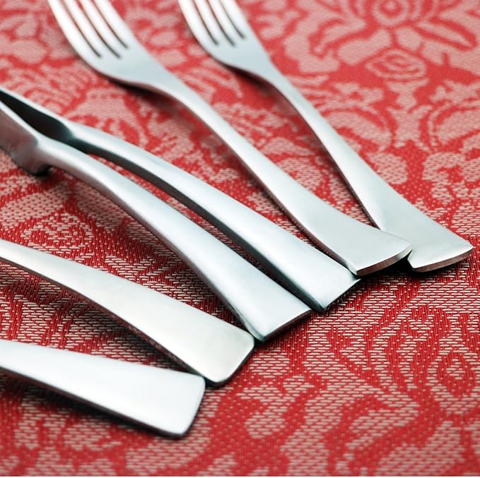 24-Piece Flatware Set,Extra Thick Heavy Duty - 18/10 Stainless Steel Cutlery Sets,High Matte Finish Silverware Flatware Sets Service for 4,Use for Home,Kitchen, Utensil Sets