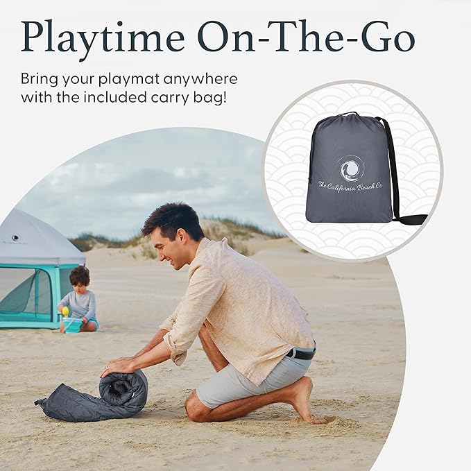 POP 'N GO PLAYPEN Baby Playmat for The Pop 'N Go Baby Playpen - 1.3" Thick Self-Inflating Playmat for Placement Underneath or for Standalone Usage - Soft and Comfy Portable Pad w/Travel Bag