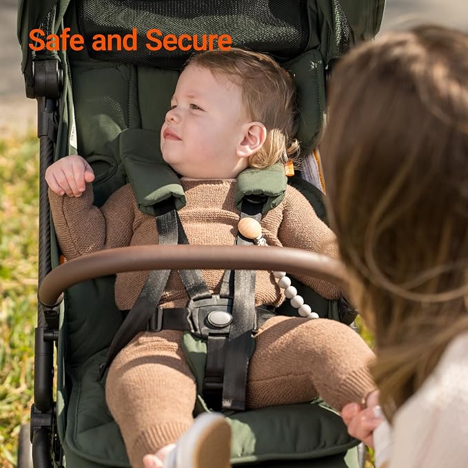 Lightweight Baby Travel Stroller with Carbon Fiber Frame, Compact & Airplane-Friendly, One-Handed Folding Design, 11.6 lbs, Perfect for Toddlers, Organizer & Cushion Included, Green