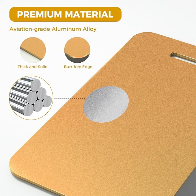 Personalized Luggage Tags, Custom Luggage Tags 4 Pack TSA Approved Double Sided Laser Engraving, Metal Luggage Tag for Suitcases with Stainless Loops, Name Tag for Bags, Backpacks (Gold)