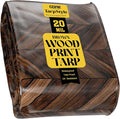 Core Tarps Extreme Heavy Duty 20 Mil Tarp Cover, Waterproof, UV Resistant, Rip and Tear Proof, Poly Tarpaulin with Reinforced Edges for Roof, Camping, Patio, Pool, Boat (Brown Wood/Black 30′ X 30′)