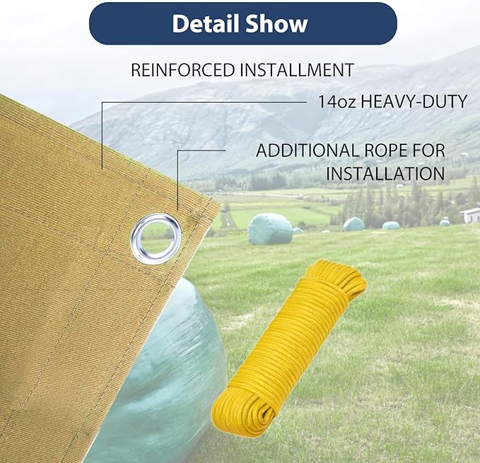 12’x12’ Canvas Tarps Heavy Duty Waterproof Tarpaulins with Aluminum Grommets,UV Resistant, 22Mil Multipurpose Drop Cloth, 14oz Cover Sheet for Outdoor and Indoor Use with Ropes Yellow