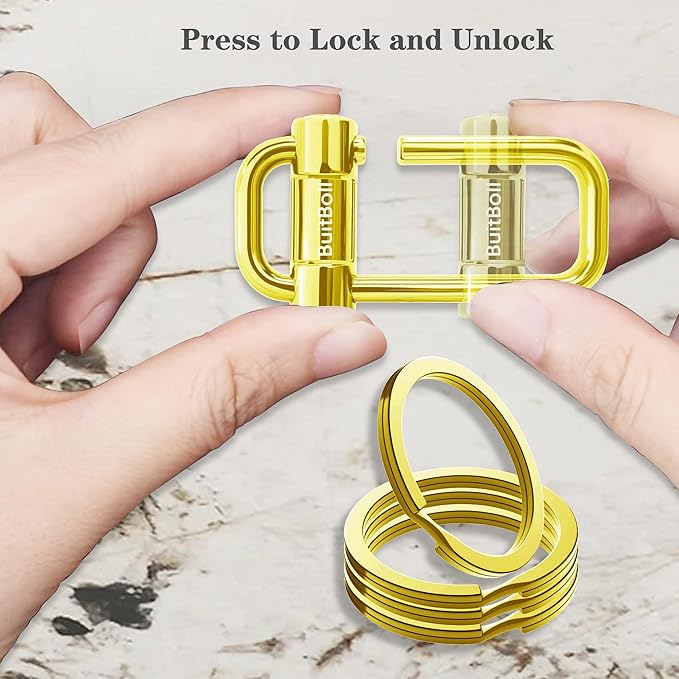 Key Chain, Heavy Duty Lock Key Ring Keychain Clip Key Holder Organizer for Home Car Keys Women Men