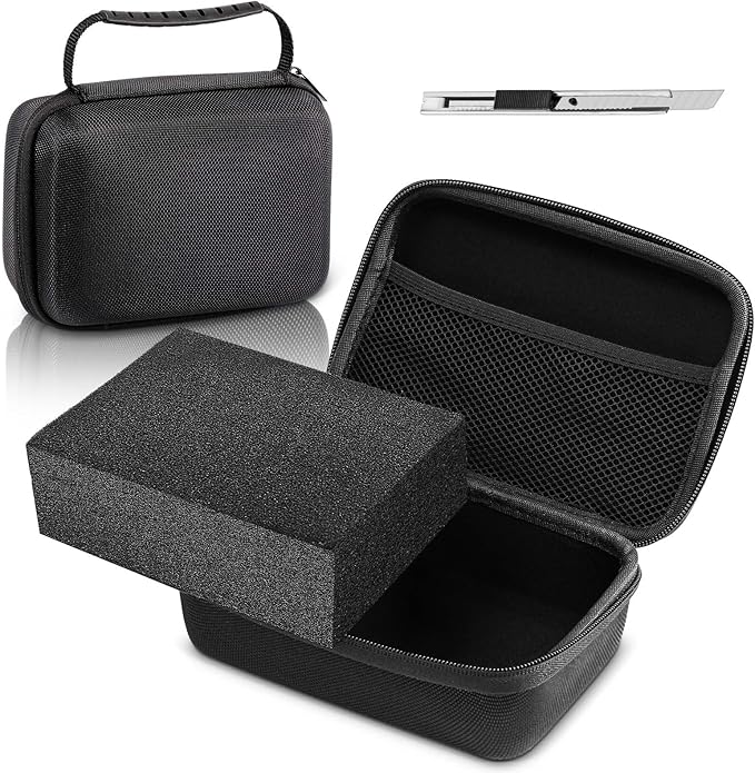 EVA Hard Case with Customizable Foam Protective EVA Carrying Case Shockproof Outdoor for Camera, Digital Products, Electronic Instruments with Knife(Black,13.5 x 9.8 x 5.5inch)