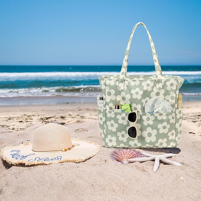 Waterproof Beach Tote Pool Bags for Women Ladies Extra Large Gym Tote Carry On Bag With Wet Compartment for Weekender Travel