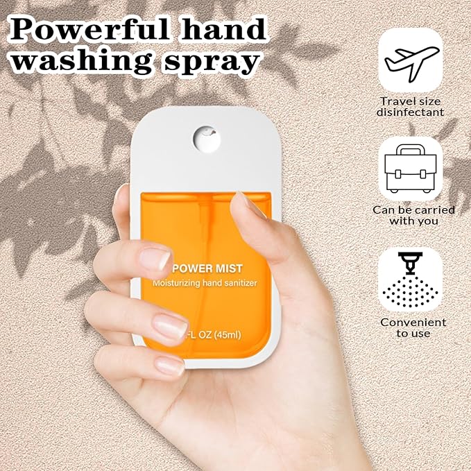 Power Mist Hydrating Hand Sanitizer Spray, Portable Travel-Size Hand Sanitizer Spray, 500-Sprays Each，Suitable for Both Adults and Children (3PCS)