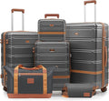 Luggage Sets, Suitcase with Spinner Wheels, PC+ABS Hardshell Travel Luggage Set with TSA Locks,Lightweight Rolling Luggage，Carry on suitcase with YKK Zippers (Gray)