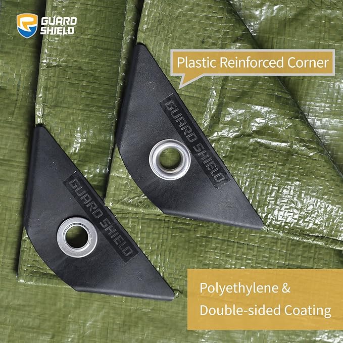GUARD SHIELD Tarp Green 6x6 Feet Multi Purpose Waterproof Poly Tarp Cover 5mil