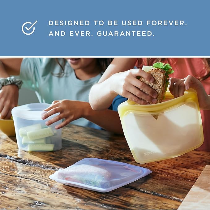 Stasher Premium Silicone Reusable Food Storage Bags, 5-Pack, Tie Dye Multi, Multi-Use Food Storage Bags, Lunch Bag, Travel Containers, BPA Free, Leak-free, Dishwasher-Safe, Eco-friendly