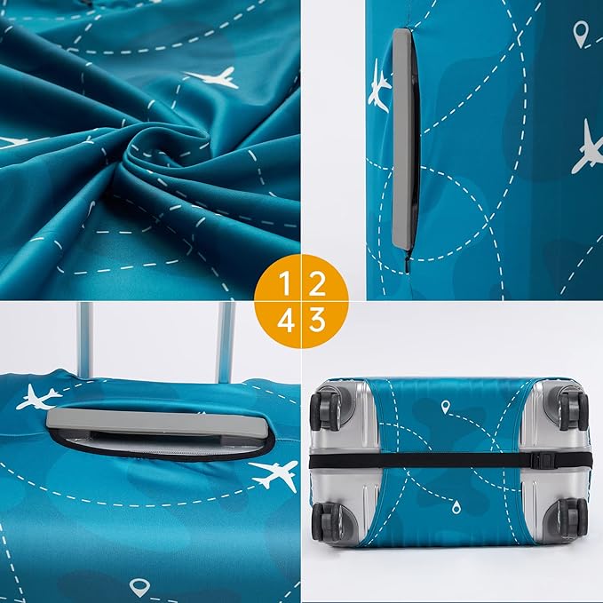 Travelkin Luggage Covers With Tag For Suitcases Tsa Approved,Suitcase Covers Protector Fit 18-32 Inch Luggage S(18-21inch suitcase)