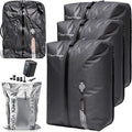 Black Voyage Reusable Vacuum Compression Travel Bag for Carry-On Suitcase and Backpack, Recycled IP67 Waterproof Space Saver Vacpack (3-Pack, 18L - Pump Included)