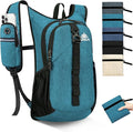 Seektop 15L Small Hiking Backpack for Women Men, Foldable Packable Backpack with Phone Pocket, Lightweight Travel Daypack for Hiking Camping Outdoor (Lake Blue)