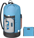 BALEINE 120L Laundry Bag Backpack, 900D Oxford Fabric Large Travel Laundry Bags with Shoulder Straps and 2 Mesh Pockets for College Dorm, Apartment, Laundromat (Blue, 120L)