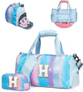 Gifts for Daughter-Girl Gym Bag with Shoe Compartment, Kid Personalized Weekender Overnight Bags, Initial Travel Tote with Makeup Pouch, Gift for Granddaughter Sister Niece (Letter H)