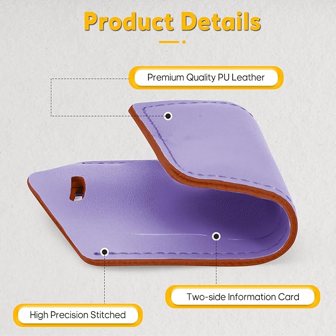 Travelambo Luggage Tags for Suitcases Faux Leather Privacy Protection 16 Pack Bag Tags Travel Accessories Essential, Classic Purple