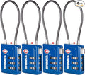 Brinks TSA Accepted Indicator Luggage Lock, Blue - Ressetable Combination, 2.5 inch Long Shackle, New More Secure TSA008 Key, 4 Pack
