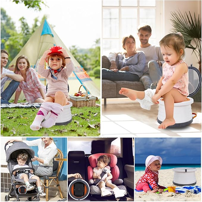 SunnySmile Portable Toilet for Kids,Portable Potty Seat for Toddler Travel,Travel Potty with Travel Bag, Applicable to Camping, Indoor/Outdoor Use, Includes 75 Replacement Bags