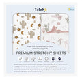 TotAha Cactus Crib Sheets (2-Pack) - Hypoallergenic, Silky Comfort, Buttery Soft, Calming Effect, All-Season Jersey-Knit Sheets, 9'' Extra Deep Pocket Baby Western Crib Sheet