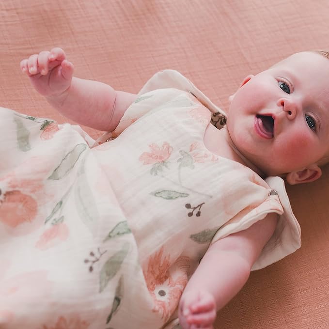 Crane Baby Fitted Sheet, Soft Cotton Fitted Sheet for Cribs and Nurseries, Beige Copper, 28”w x 52”h x 9”d
