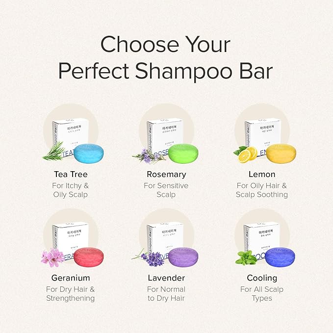 Maka Nature Low-Carbon Shampoo Bar | Korean K-Beauty Haircare with Natural Ingredients for Dry Scalp & Hair Types | Vegan, Eco-Friendly, pH balanced, 3.35oz (Tea Tree)