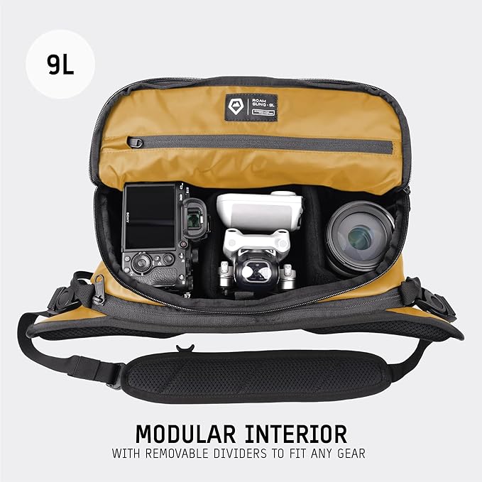 WANDRD ROGUE V1 9L Sling: Compact Camera Sling and Crossbody Bag with Fast Access, 3-Way Carry– Lightweight Everyday Bag Great for Travel, Photography, and Daily Use (Dallol Yellow)