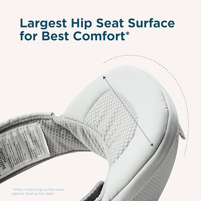 Ergobaby Alta Hip Seat All-Position Breathable Mesh Hip Seat & Carrier, Pearl Grey