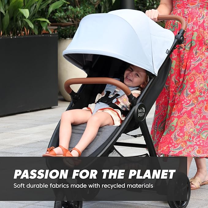 Baby Jogger City Mini GT2 Single Stroller Eco-Friendly Series Slate Fog Four-Way Use with Infant Car Seat Adapters Included