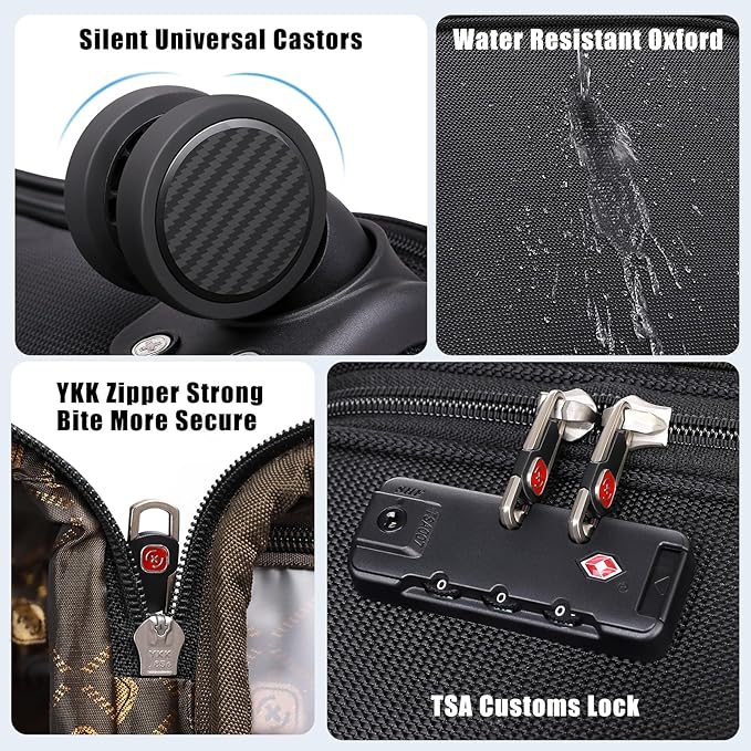 Softside Expandable Luggage with 4 Spinner Wheels, Durable Carry-On Luggage Suicase (Blue, 2-Piece Set 21/25)