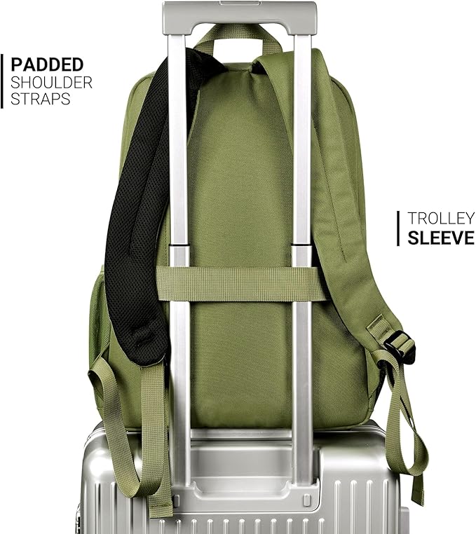 ZORFIN 26L Backpack for College, and Travel: Water Resistant Bookbag - Army Green