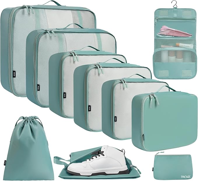 BAGAIL 6 Set/8 Set/10 Set Packing Cubes Various Sizes Packing Organizer for Travel Accessories Luggage Carry On Suitcase